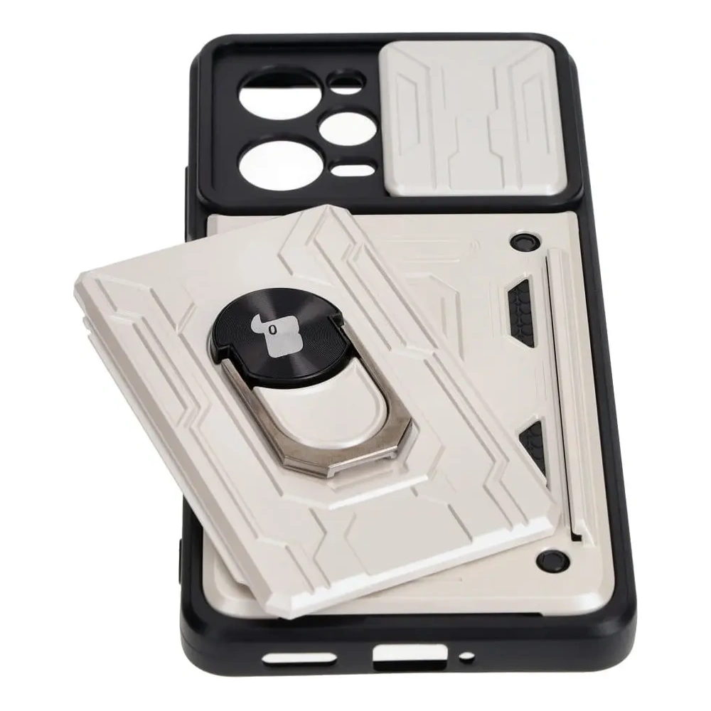 Wholesale Bizon Case Camshield Card Slot Ring Xiaomi POCO X5 Pro white - BIZ2172 - {ean13} - Hurt