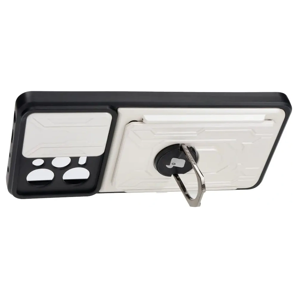 Wholesale Bizon Case Camshield Card Slot Ring Xiaomi POCO X5 Pro white - BIZ2172 - {ean13} - Hurt