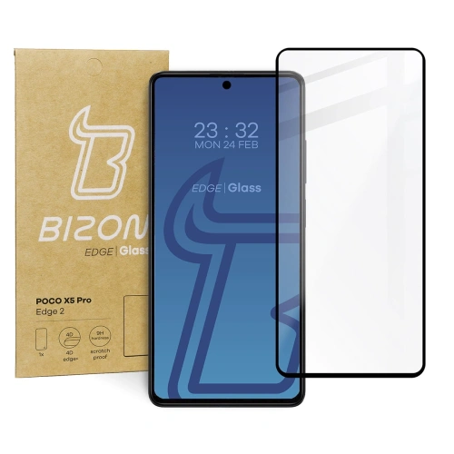 Szkło hartowane Bizon Glass Edge 2 do Poco X5 Pro czarne