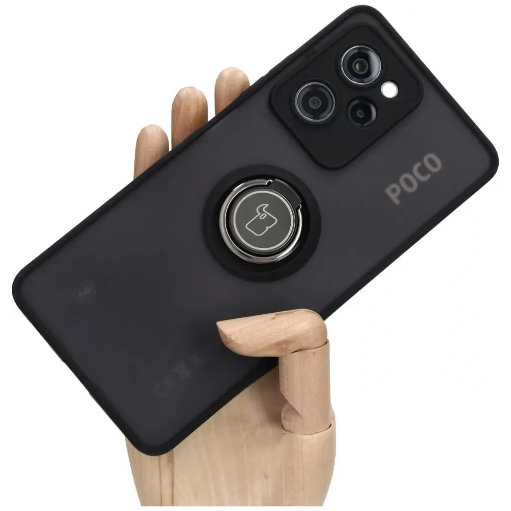 Wholesale Bizon Case Hybrid Ring Xiaomi Poco X5 Pro smoky with a black frame - BIZ2176 - {ean13} - Hurt