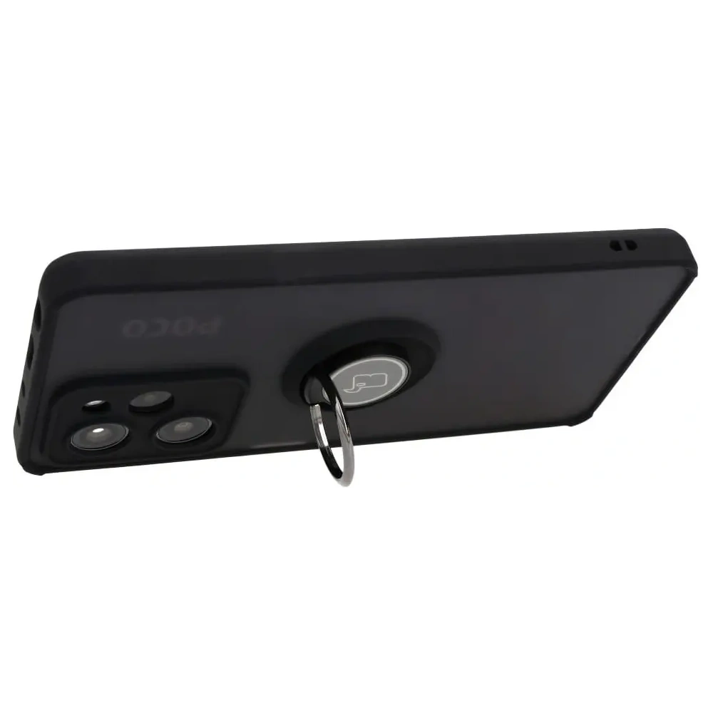 Wholesale Bizon Case Hybrid Ring Xiaomi Poco X5 Pro smoky with a black frame - BIZ2176 - {ean13} - Hurt