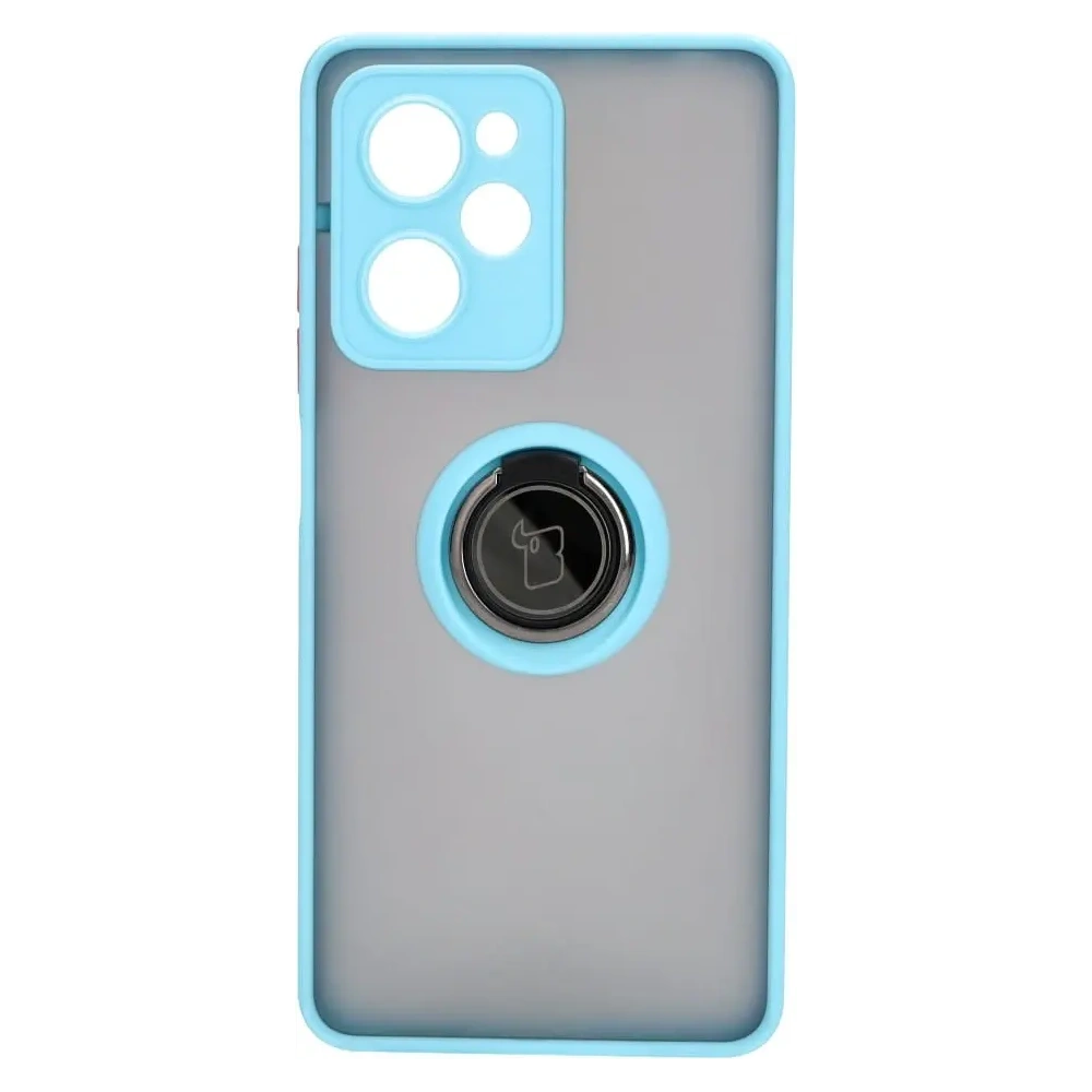 Wholesale Bizon Case Hybrid Ring Xiaomi Poco X5 Pro smoky with a light blue frame - BIZ2177 - {ean13} - Hurt