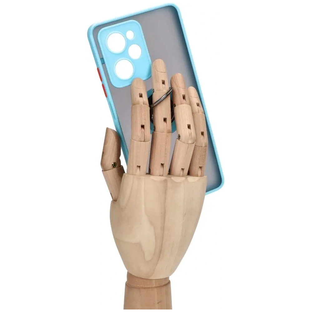 Wholesale Bizon Case Hybrid Ring Xiaomi Poco X5 Pro smoky with a light blue frame - BIZ2177 - {ean13} - Hurt