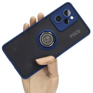 Hurtownia GSM - Bizon Case Hybrid Ring Xiaomi Poco X5 Pro rauchig mit einem navyblauen Rahmen - BIZ2178 - {ean13} - Hurt