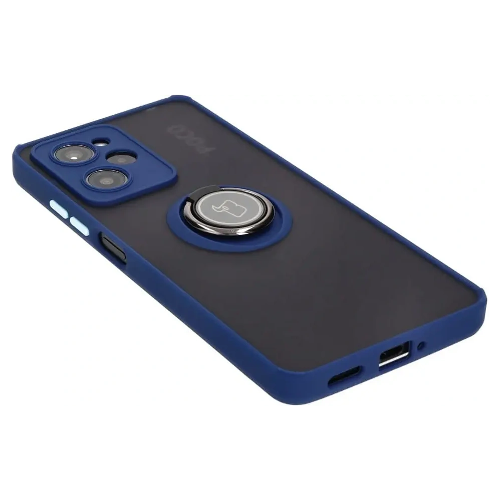 Hurtownia GSM - Bizon Case Hybrid Ring Xiaomi Poco X5 Pro rauchig mit einem navyblauen Rahmen - BIZ2178 - {ean13} - Hurt