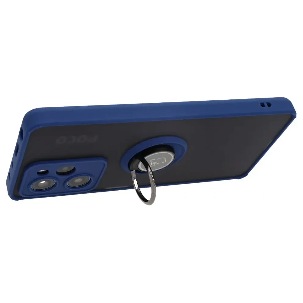Hurtownia GSM - Bizon Case Hybrid Ring Xiaomi Poco X5 Pro rauchig mit einem navyblauen Rahmen - BIZ2178 - {ean13} - Hurt