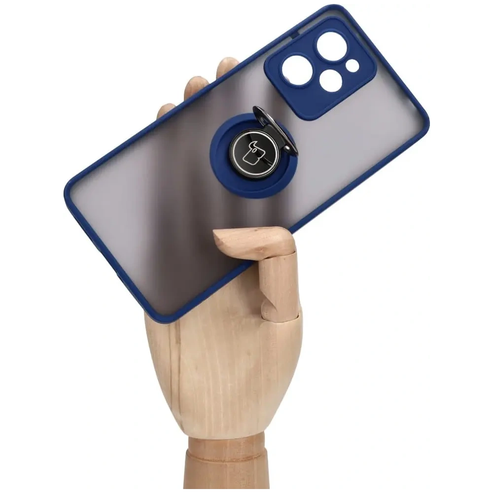Hurtownia GSM - Bizon Case Hybrid Ring Xiaomi Poco X5 Pro rauchig mit einem navyblauen Rahmen - BIZ2178 - {ean13} - Hurt