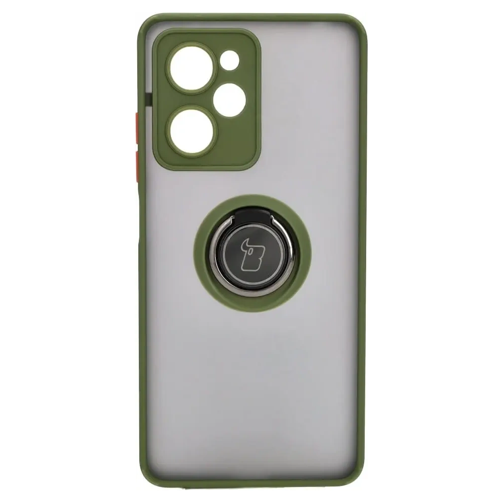 Hurtownia GSM - Etui s úchopem na prst Bizon Case Hybrid Ring do Xiaomi Poco X5 Pro kouřové se zeleným rámečkem - BIZ2179 - {ean13} - Hurt