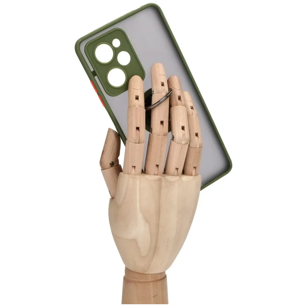 Hurtownia GSM - Etui z uchwytem na palec Bizon Case Hybrid Ring do Xiaomi Poco X5 Pro przydymione z zieloną ramką - BIZ2179 - {ean13} - Hurt