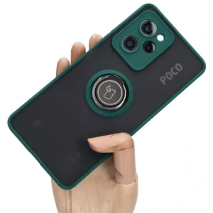 Hurtownia GSM - Bizon Case Hybrid Ring Xiaomi Poco X5 Pro rauchig mit einem dunkelgrünen Rahmen - BIZ2180 - {ean13} - Hurt