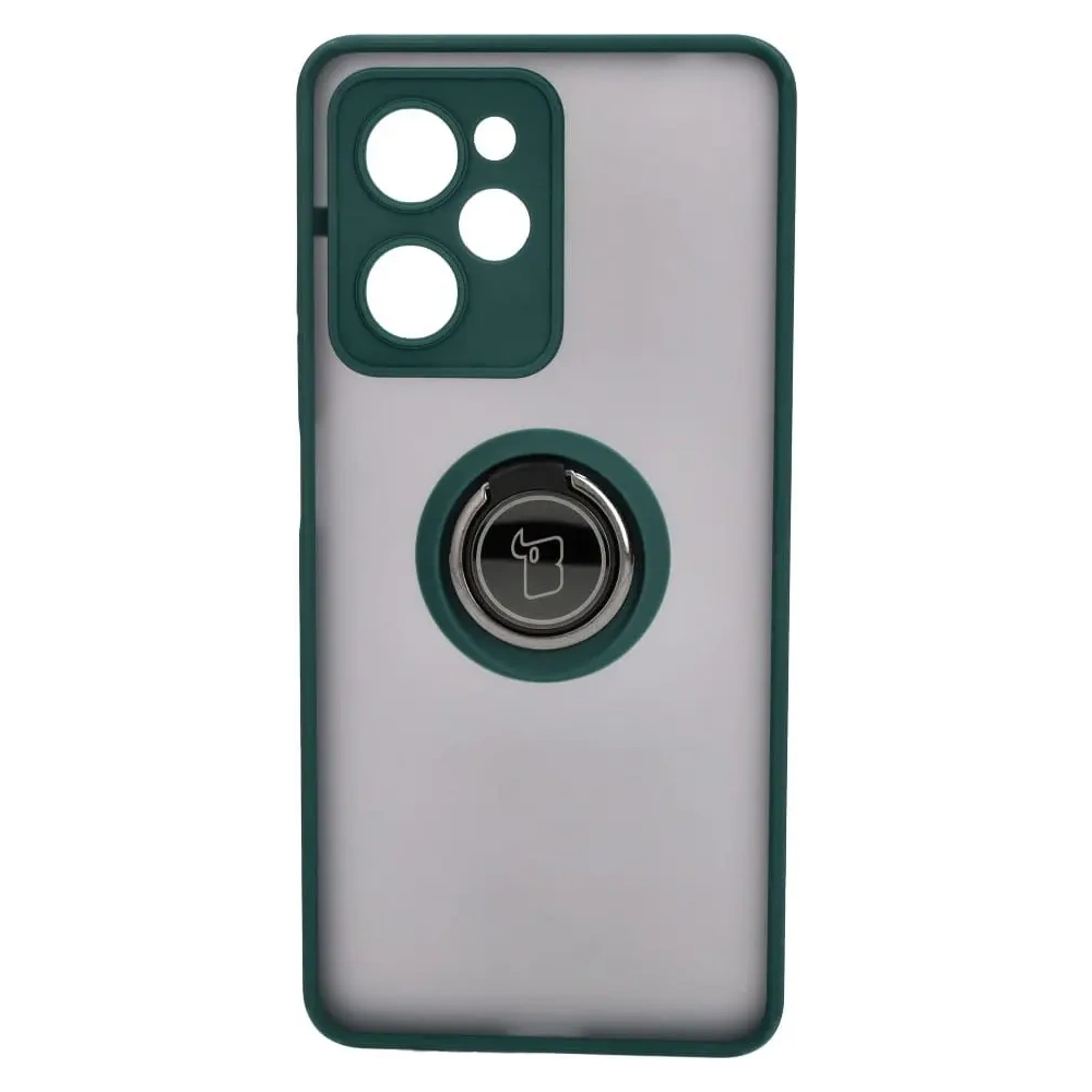 Hurtownia GSM - Etui s úchytem na prst Bizon Case Hybrid Ring do Xiaomi Poco X5 Pro kouřové s tmavě zeleným rámečkem - BIZ2180 - {ean13} - Hurt