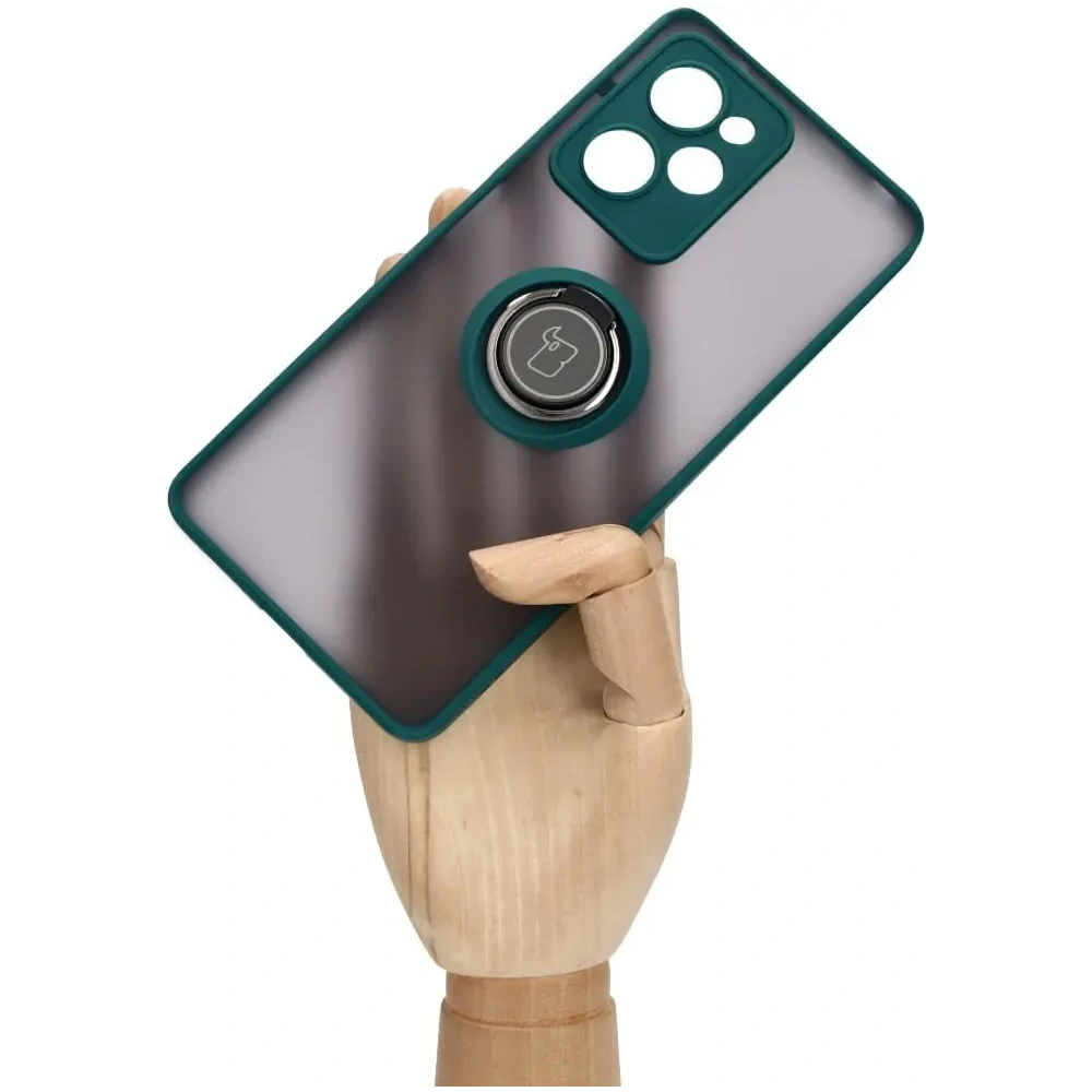 Hurtownia GSM - Etui s úchytem na prst Bizon Case Hybrid Ring do Xiaomi Poco X5 Pro kouřové s tmavě zeleným rámečkem - BIZ2180 - {ean13} - Hurt