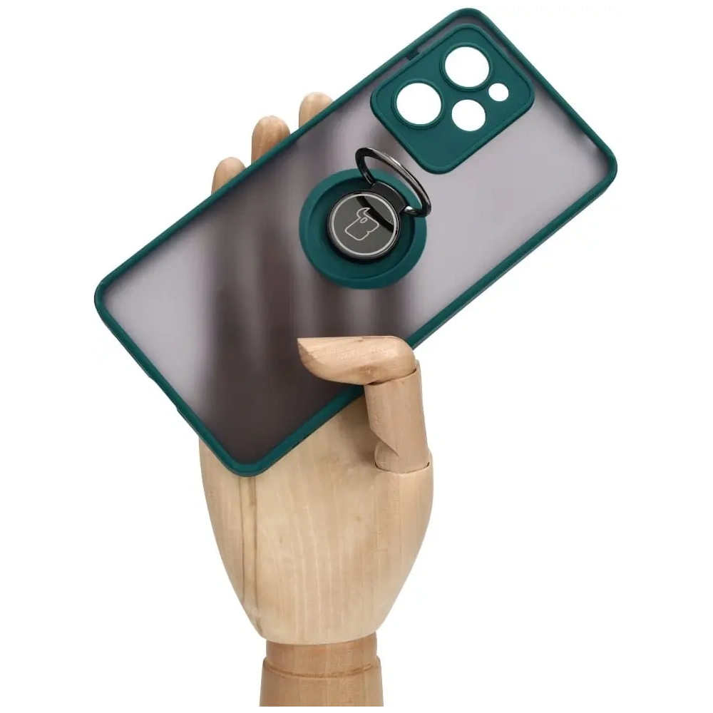 Hurtownia GSM - Etui s úchytem na prst Bizon Case Hybrid Ring do Xiaomi Poco X5 Pro kouřové s tmavě zeleným rámečkem - BIZ2180 - {ean13} - Hurt