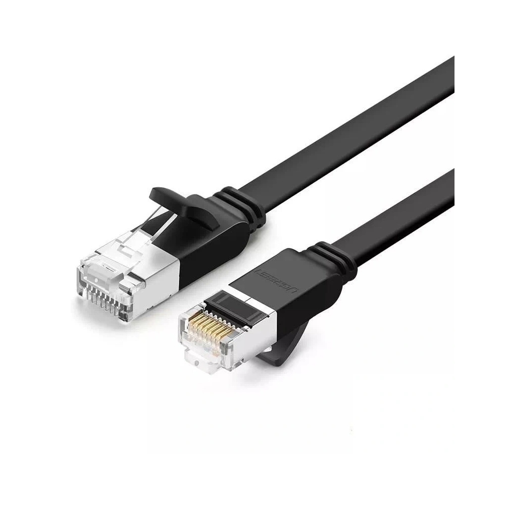 Hurtownia GSM - Płaski kabel sieciowy UGREEN z metalowymi wtyczkami, Ethernet RJ45, Cat.6, UTP, 2m (czarny) - UGR298 - {ean13} - Hurt