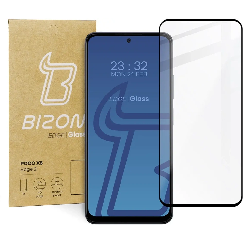 Hurtownia GSM - Bizon Glass Edge 2 Xiaomi Poco X5 Redmi Note 12 4G/5G negru - BIZ2185 - {ean13} - Hurt
