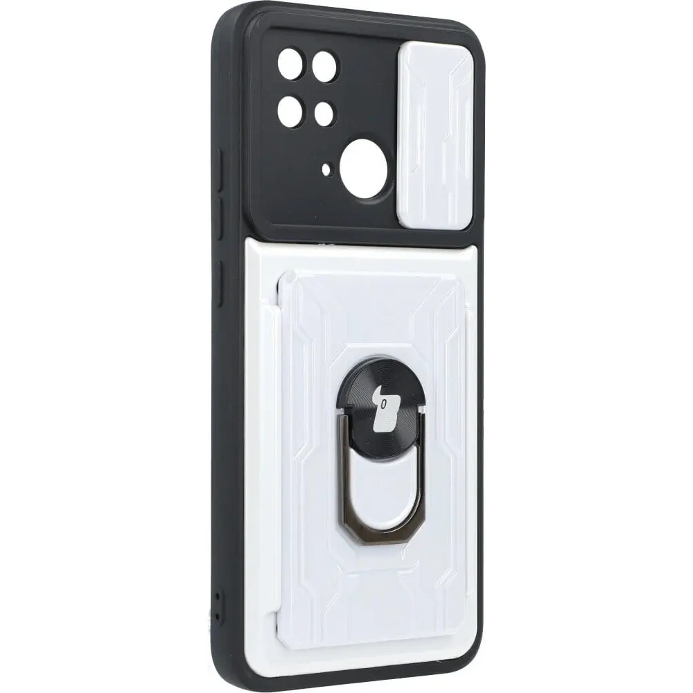 Hurtownia GSM - Etui Bizon Case Camshield Card Slot Ring do Xiaomi Redmi 10C białe - BIZ2189 - {ean13} - Hurt