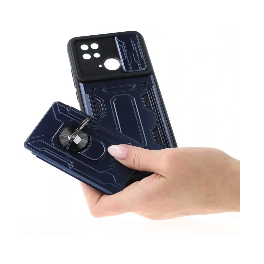 Hurtownia GSM - Etui Bizon Case Camshield Card Slot Ring do Xiaomi Redmi 10C granatowe - BIZ2190 - {ean13} - Hurt