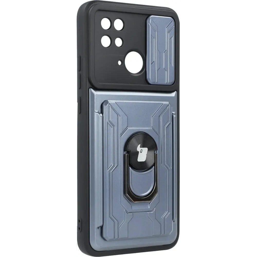 Hurtownia GSM - Etui Bizon Case Camshield Card Slot Ring do Xiaomi Redmi 10C szare - BIZ2191 - {ean13} - Hurt