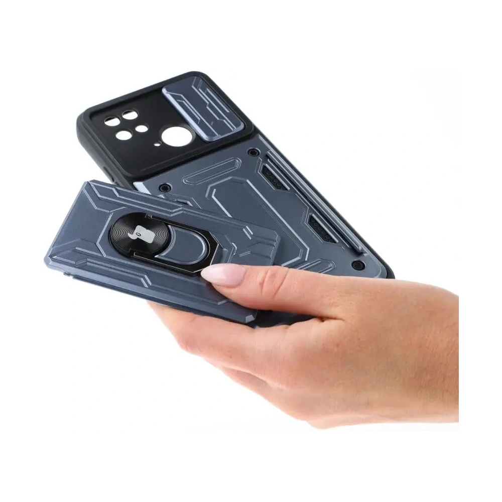 Hurtownia GSM - Etui Bizon Case Camshield Card Slot Ring do Xiaomi Redmi 10C šedé - BIZ2191 - {ean13} - Hurt