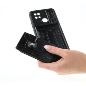 Hurtownia GSM - Etui Bizon Case Camshield Card Slot Ring do Xiaomi Redmi 10C czarne - BIZ2195 - {ean13} - Hurt