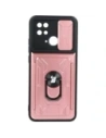 Etui Bizon Case Camshield Card Slot Ring do Xiaomi Redmi 10C světle růžové