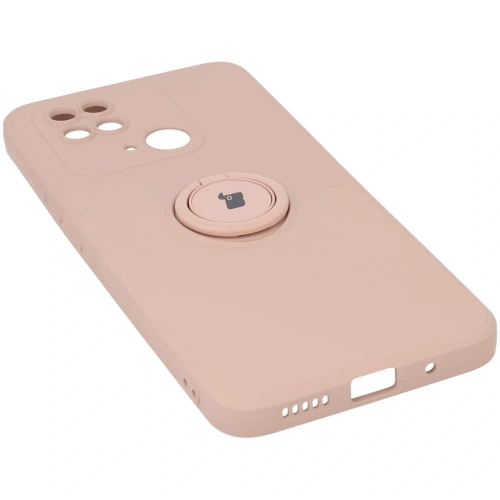Etui Bizon Case Silicone Ring Sq do Redmi 10C jasnoróżowe