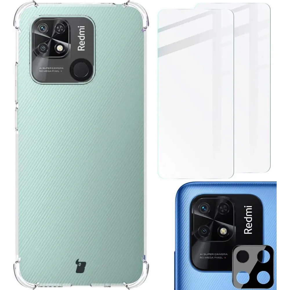 Wholesale Bizon Case Clear Pack case + 2x screen glass + lens glass Xiaomi Poco C40/Redmi 10C clear - BIZ2198 - {ean13} - Hurt