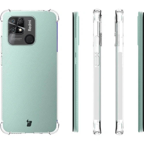 Etui + 2x szkło na ekran + obiektyw Bizon Case Clear Pack do Xiaomi Poco C40/Redmi 10C przezroczyste