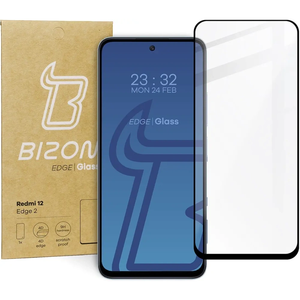 Hurtownia GSM - Bizon Glass Edge 2 Redmi 12 fekete - BIZ2200 - {ean13} - Hurt