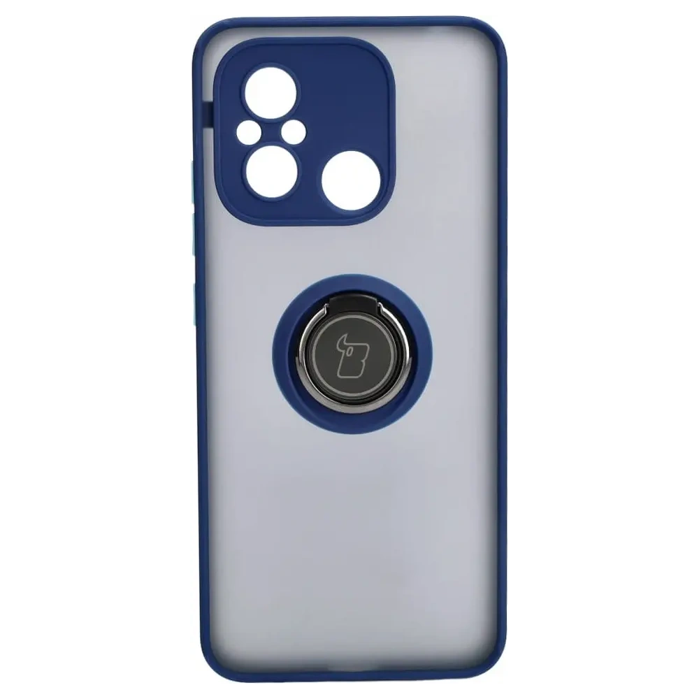 Hurtownia GSM - Etui s uchopem na prst Bizon Case Hybrid Ring pro Xiaomi Redmi 12C kouřové s modrým rámečkem - BIZ2203 - {ean13} - Hurt