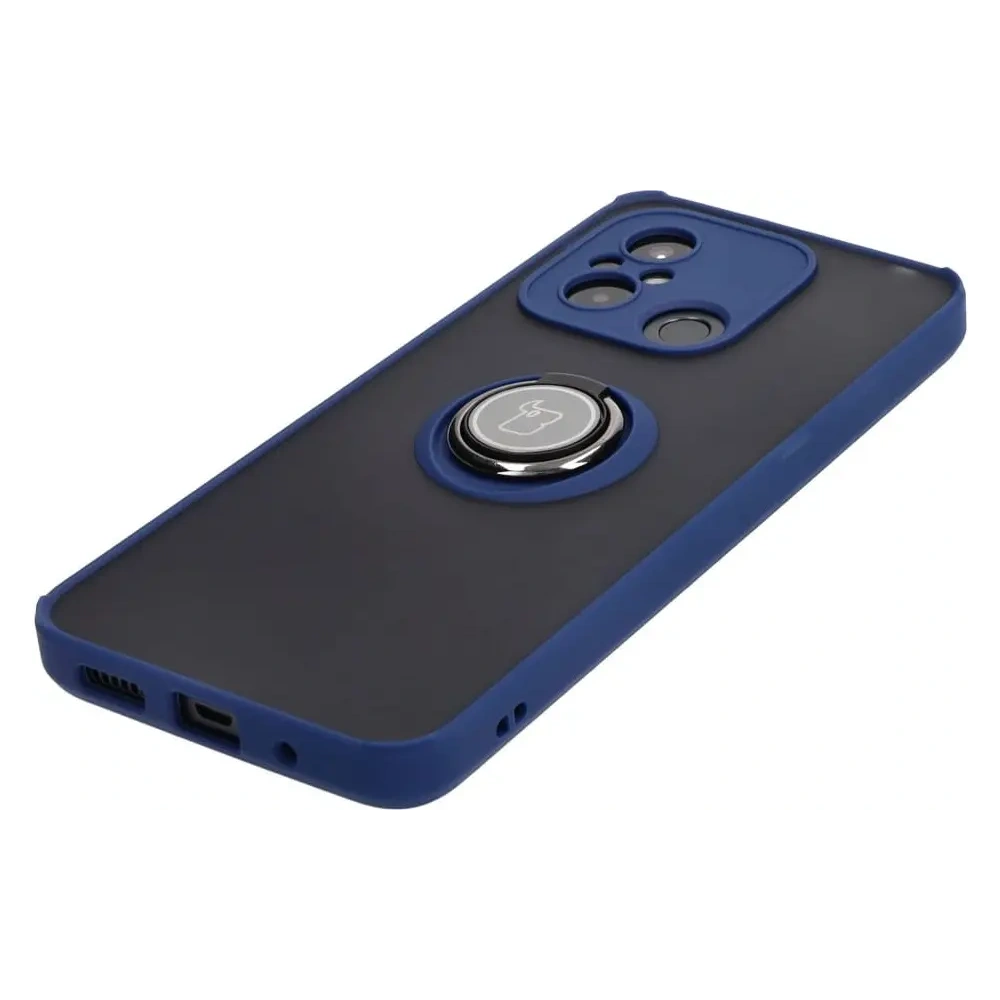 Hurtownia GSM - Bizon Case Hybrid Ring Xiaomi Redmi 12C fumurie cu un cadru albastru închis - BIZ2203 - {ean13} - Hurt