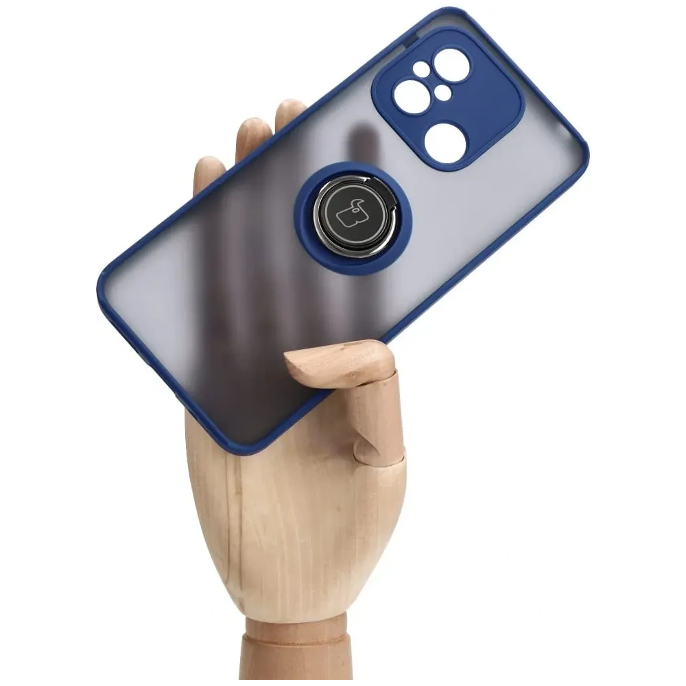 Hurtownia GSM - Etui s uchopem na prst Bizon Case Hybrid Ring pro Xiaomi Redmi 12C kouřové s modrým rámečkem - BIZ2203 - {ean13} - Hurt