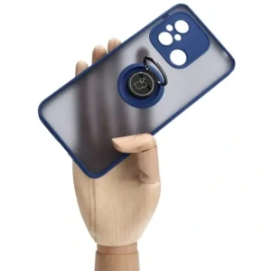 Wholesale Bizon Case Hybrid Ring Xiaomi Redmi 12C smoky with a navy blue frame - BIZ2203 - {ean13} - Hurt