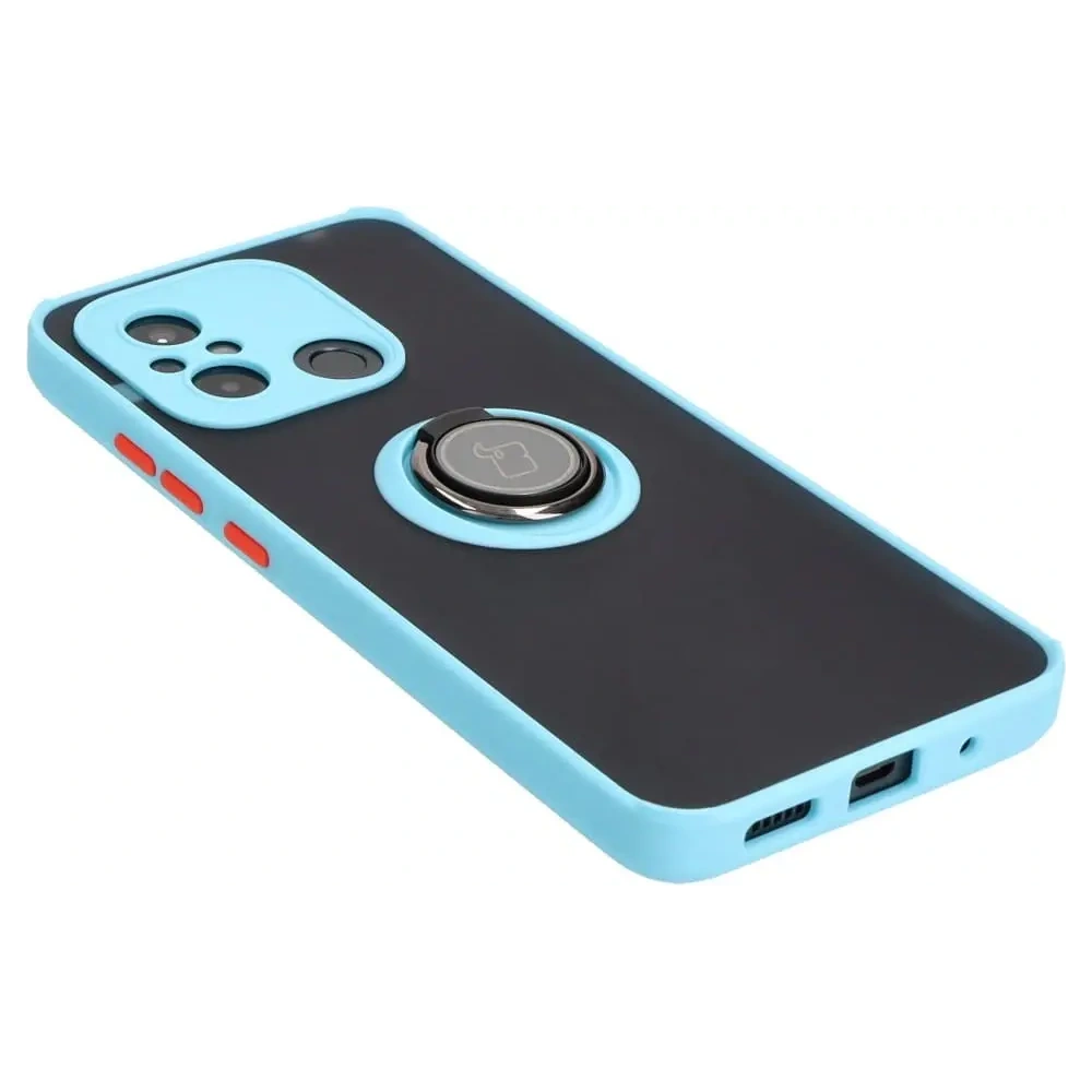 Hurtownia GSM - Etui s úchopem na prst Bizon Case Hybrid Ring pro Xiaomi Redmi 12C kouřové s jasně modrým rámečkem - BIZ2206 - {ean13} - Hurt