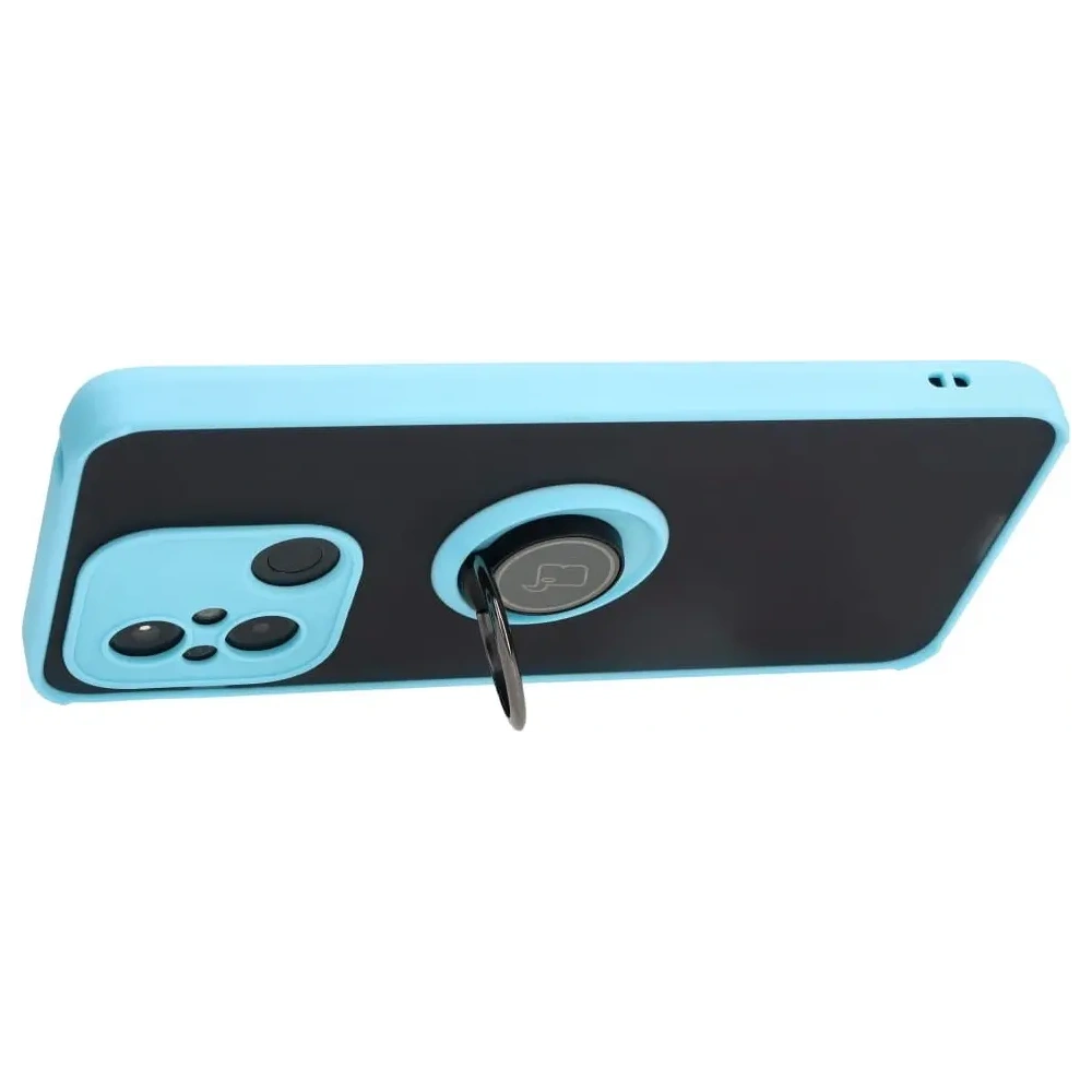 Hurtownia GSM - Etui s úchopem na prst Bizon Case Hybrid Ring pro Xiaomi Redmi 12C kouřové s jasně modrým rámečkem - BIZ2206 - {ean13} - Hurt