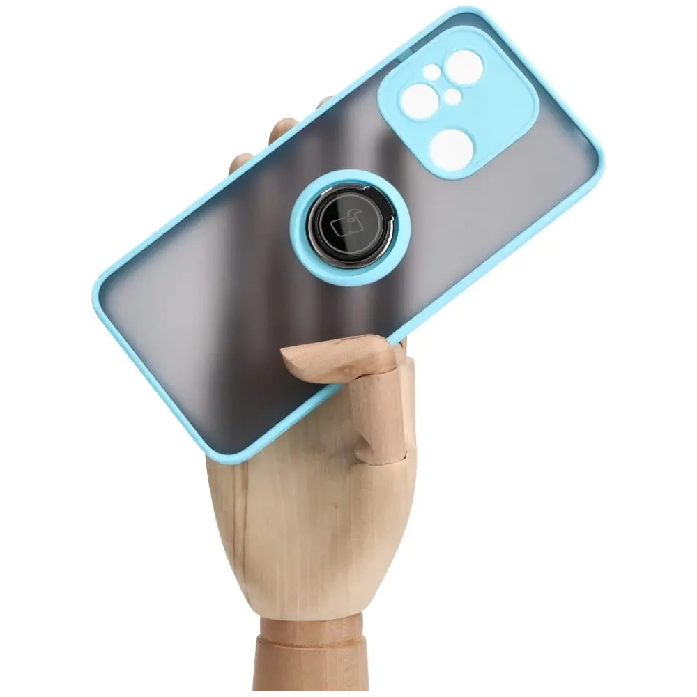 Hurtownia GSM - Etui s úchopem na prst Bizon Case Hybrid Ring pro Xiaomi Redmi 12C kouřové s jasně modrým rámečkem - BIZ2206 - {ean13} - Hurt