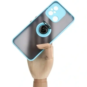 Wholesale Bizon Case Hybrid Ring Xiaomi Redmi 12C smoky with a light blue frame - BIZ2206 - {ean13} - Hurt