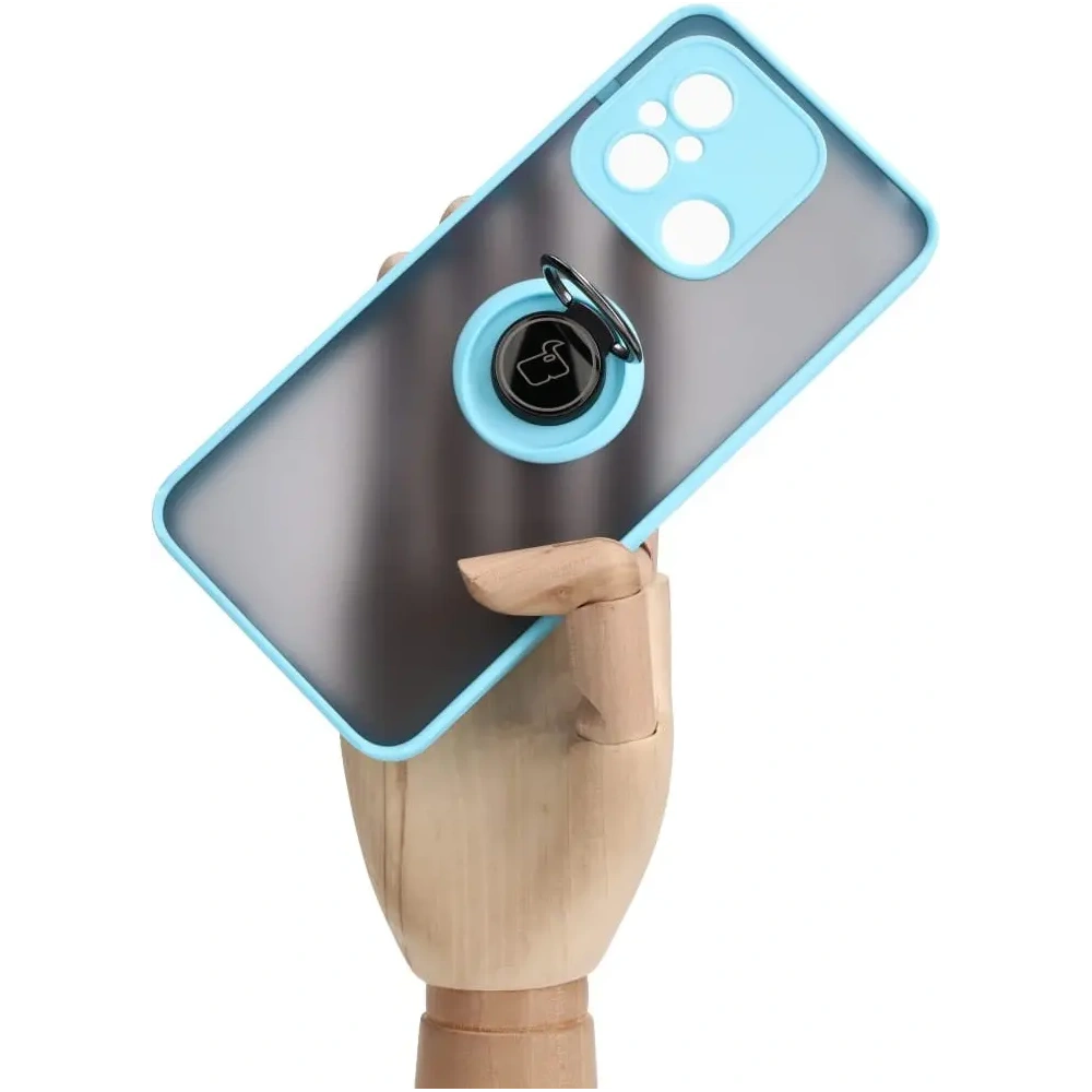 Hurtownia GSM - Etui s úchopem na prst Bizon Case Hybrid Ring pro Xiaomi Redmi 12C kouřové s jasně modrým rámečkem - BIZ2206 - {ean13} - Hurt
