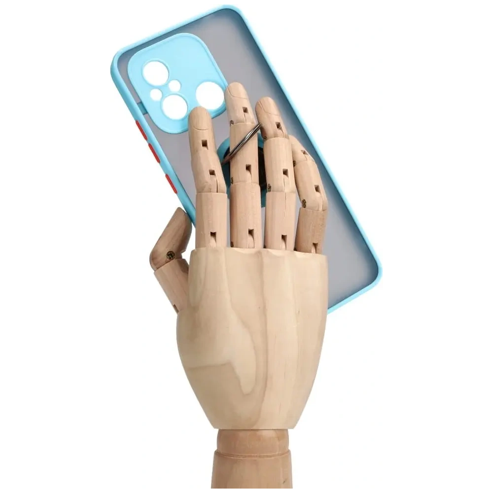 Wholesale Bizon Case Hybrid Ring Xiaomi Redmi 12C smoky with a light blue frame - BIZ2206 - {ean13} - Hurt