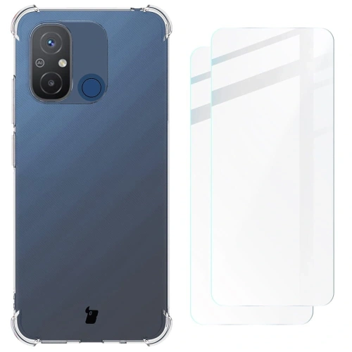 Etui + 2x szkło na ekran Bizon Case Clear Pack do Xiaomi Redmi 12C przezroczyste