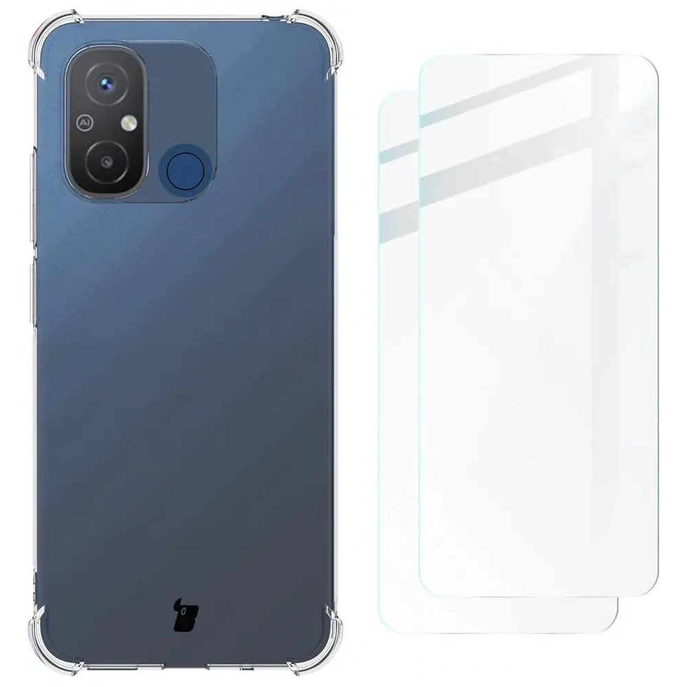 Hurtownia GSM - Bizon Case Clear Pack tok + 2x kijelző üveg Xiaomi Redmi 12C átlátszó - BIZ2207 - {ean13} - Hurt