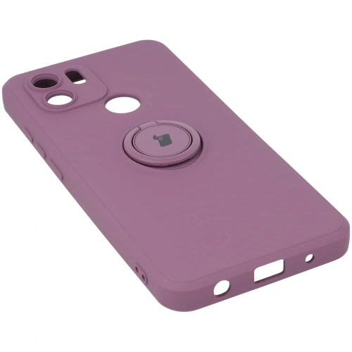 Etui Bizon Case Silicone Ring do Redmi A1 ciemnofioletowe