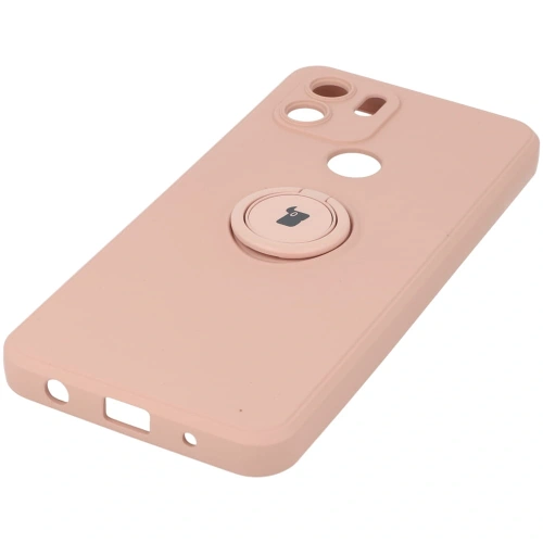 Etui Bizon Case Silicone Ring do Redmi A1 jasnoróżowe