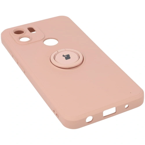 Etui Bizon Case Silicone Ring do Redmi A1 jasnoróżowe