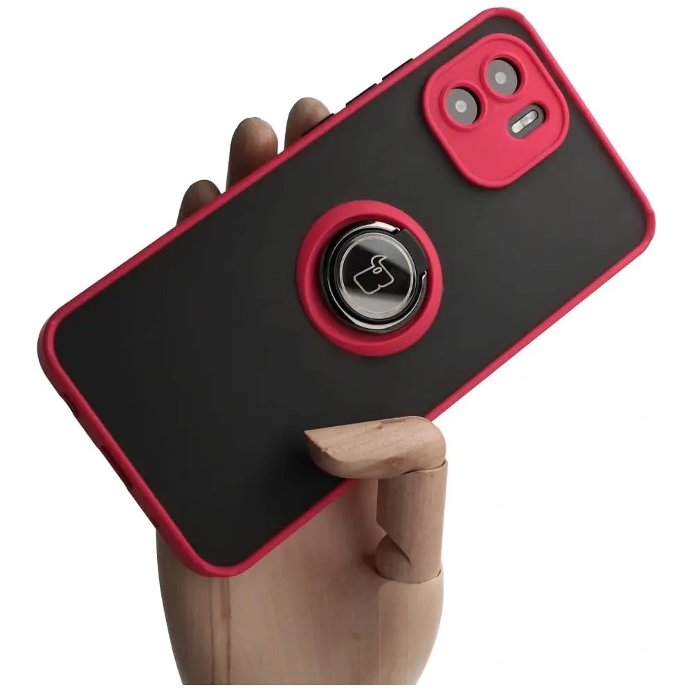 Hurtownia GSM - Bizon Case Hybrid Ring Xiaomi Redmi A1 füstös piros kerettel - BIZ2231 - {ean13} - Hurt