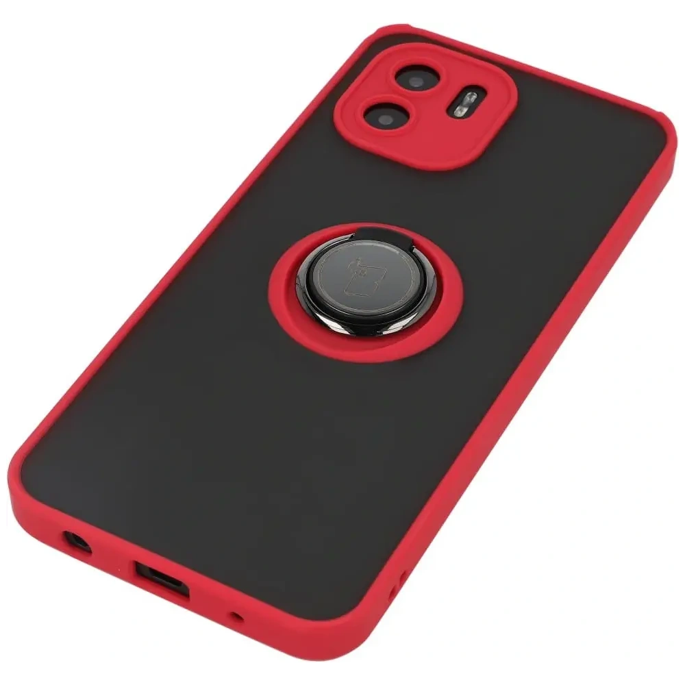 Hurtownia GSM - Bizon Case Hybrid Ring Xiaomi Redmi A1 füstös piros kerettel - BIZ2231 - {ean13} - Hurt
