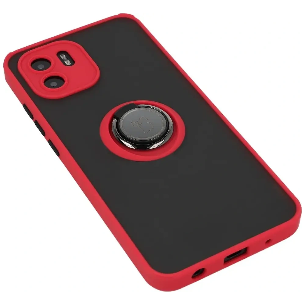 Hurtownia GSM - Bizon Case Hybrid Ring Xiaomi Redmi A1 füstös piros kerettel - BIZ2231 - {ean13} - Hurt