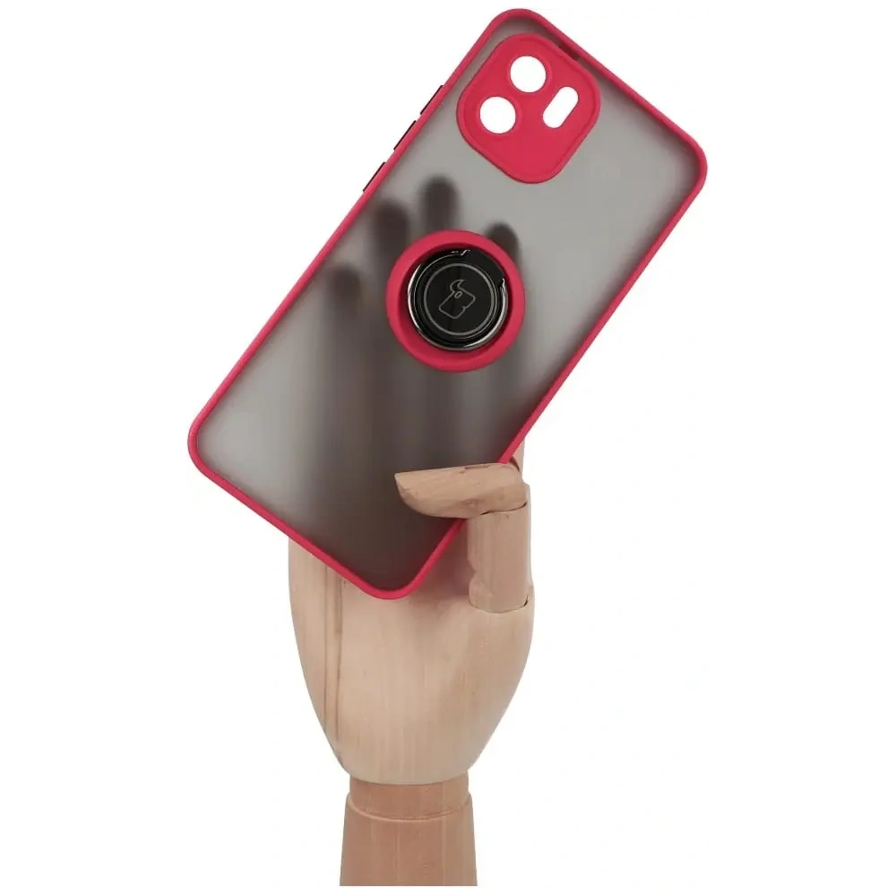 Hurtownia GSM - Bizon Case Hybrid Ring Xiaomi Redmi A1 füstös piros kerettel - BIZ2231 - {ean13} - Hurt