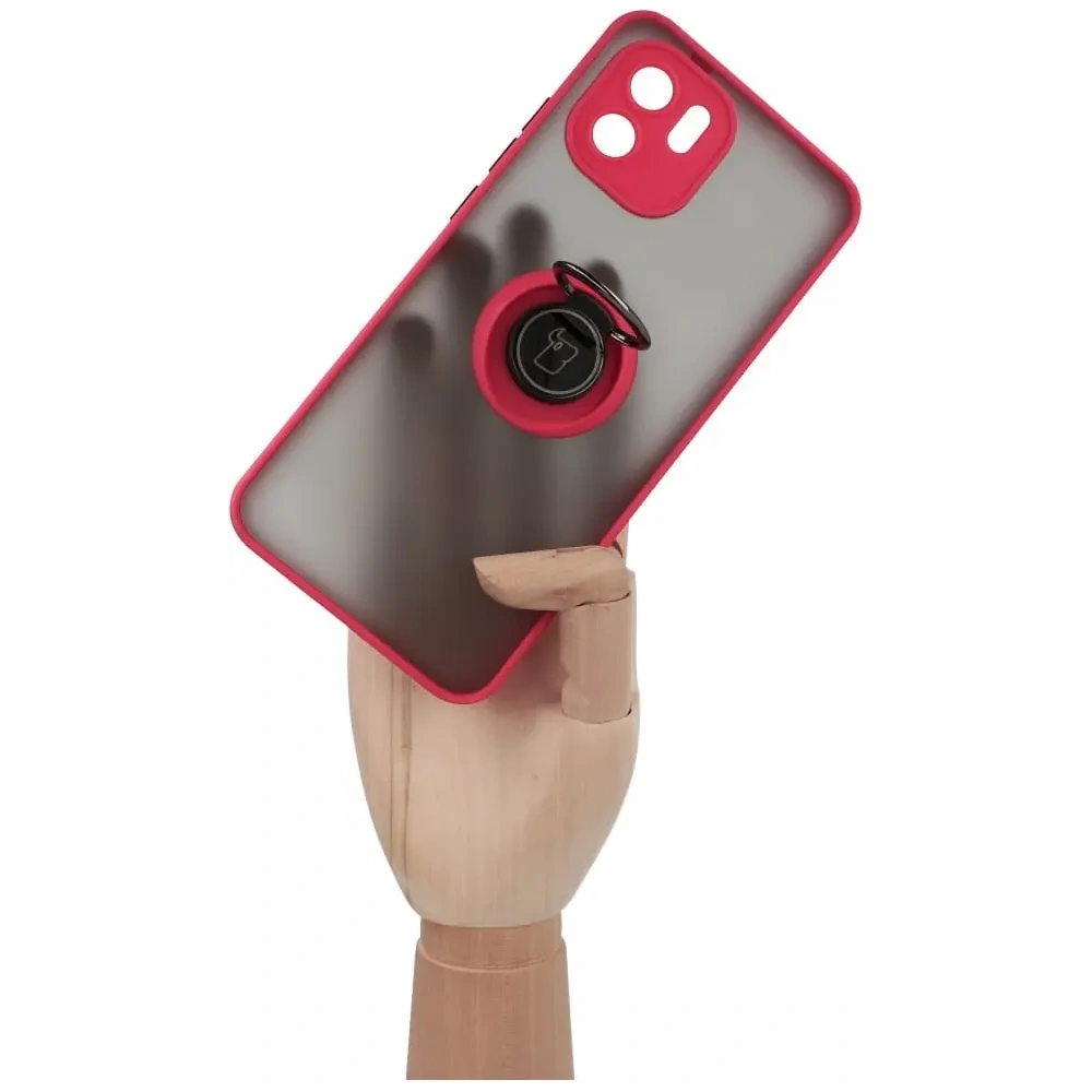 Hurtownia GSM - Bizon Case Hybrid Ring Xiaomi Redmi A1 füstös piros kerettel - BIZ2231 - {ean13} - Hurt