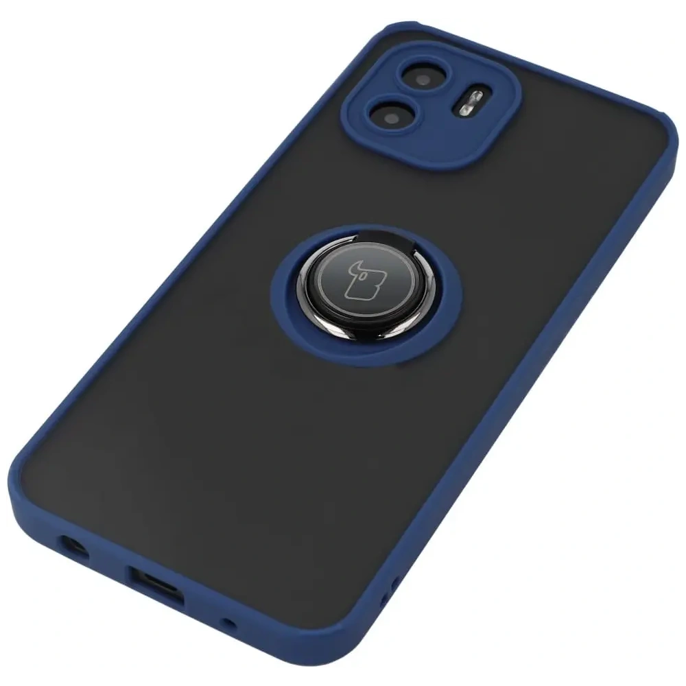 Hurtownia GSM - Etui z uchwytem na palec Bizon Case Hybrid Ring do Xiaomi Redmi A1 przydymione z granatową ramką - BIZ2232 - {ean13} - Hurt